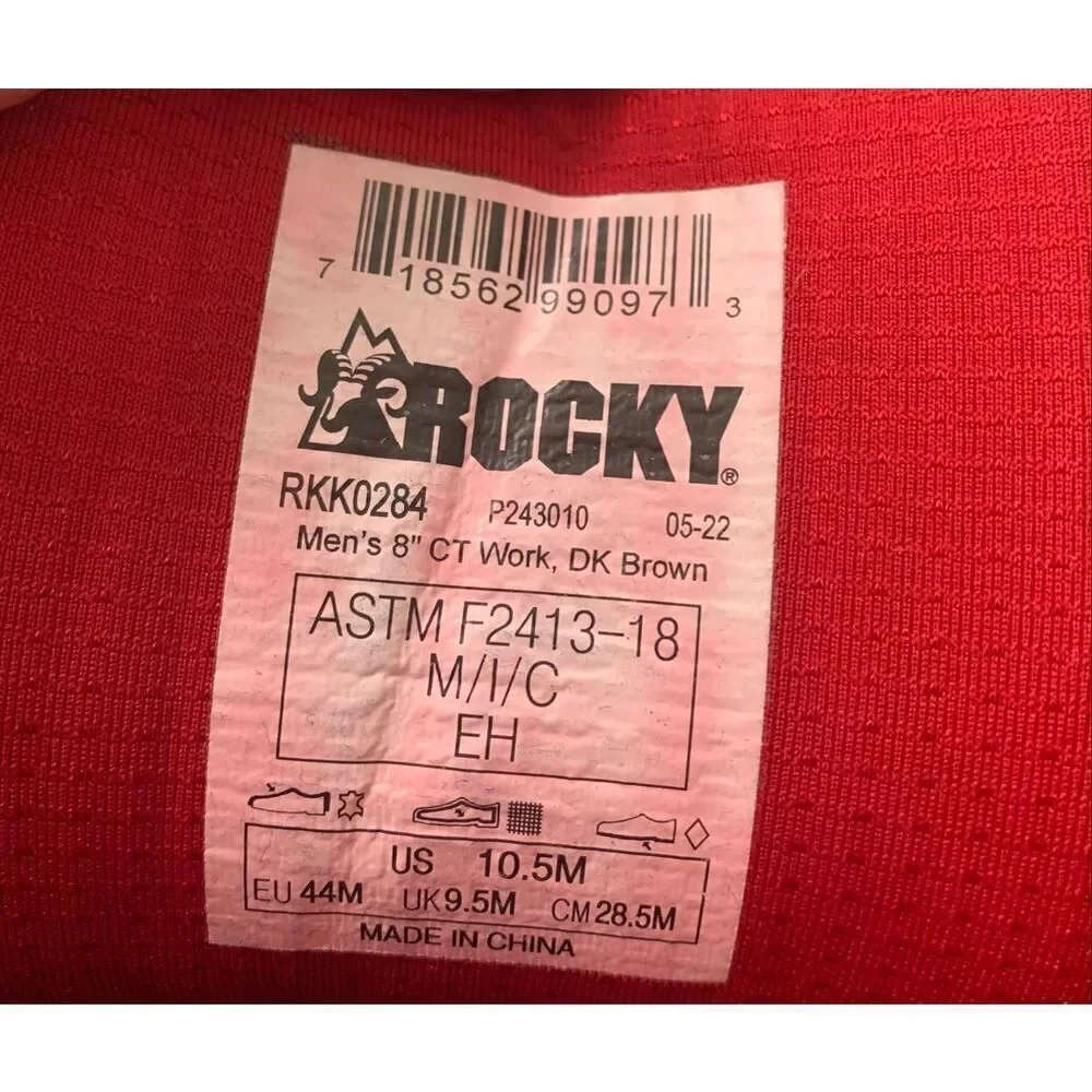 Rocky Rams Horn Composite Toe Waterproof 800G Insulated Work Boot Men 10.5